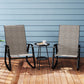 Set of 2 Patio Rocking Chairs, Outdoor Rocking Chairs with High Backrest, Armrests for Backyard, Garden, Light Brown
