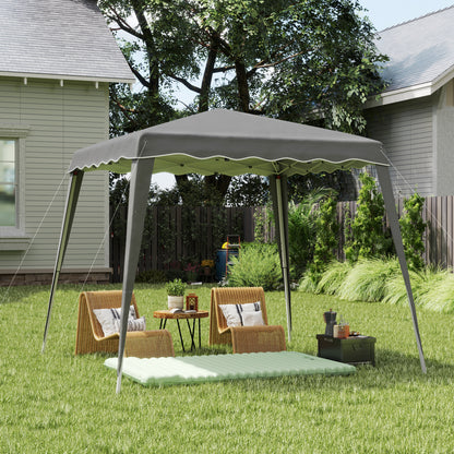 8' x 8' Grey Foldable Pop-Up Canopy Tent with Carrying Bag