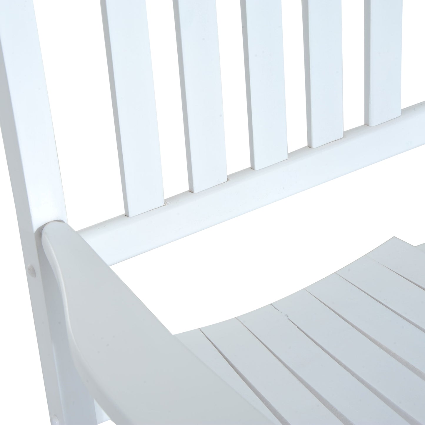 Wooden White Porch Rocking Chair Patio Rocking Single Leisure Reclining Seat Armchair