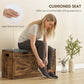 Shoe Storage Bench, Entryway Bench with 2-Tier Cabinet, Flip-Top Storage, Padded Cushion for Hallway, Rustic Brown