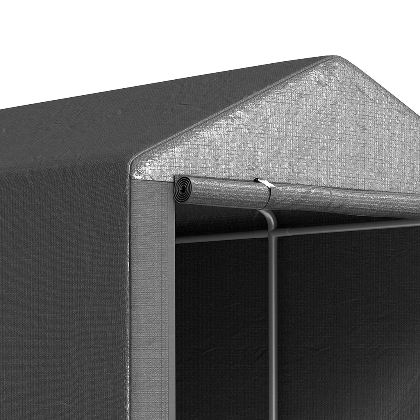 Portable Bicycle Shed with Galvanised Steel Frame and Large Door, Waterproof Outdoor Shed for Garden Tools, Dark Grey