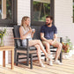 Outdoor Glider Bench for 2 Person, Patio Glider Loveseat with Thick Cushions for Garden Balcony Porch, Dark Grey