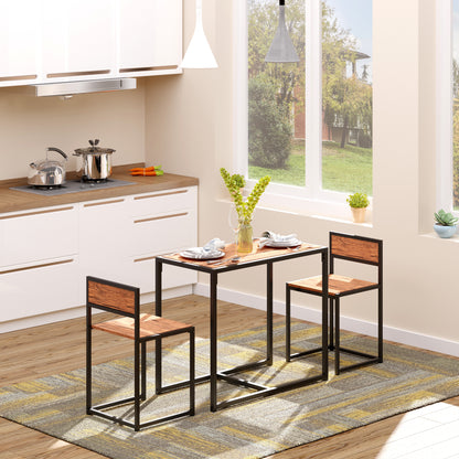 Industrial 3-Piece Dining Set for 2