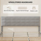King Size Bed Frame with Upholstered Headboard, Modern Platform Bed Frame with Wood Slats, 1100 lbs Capacity, Grey