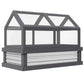 Raised Garden Flower Bed Kit with Greenhouse, Wooden Cold Frame Planter with Open Roofs, 48" x 24" x 32", Grey