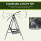 2-Seat Outdoor Porch Swing Patio Swing with Adjustable Canopy, Removable Seat and and Steel Frame for Garden, Poolside