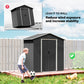 6.5x3.5ft Metal Garden Storage Shed for Outdoor Tool Storage with Double Sliding Doors and Vents, Dark Grey