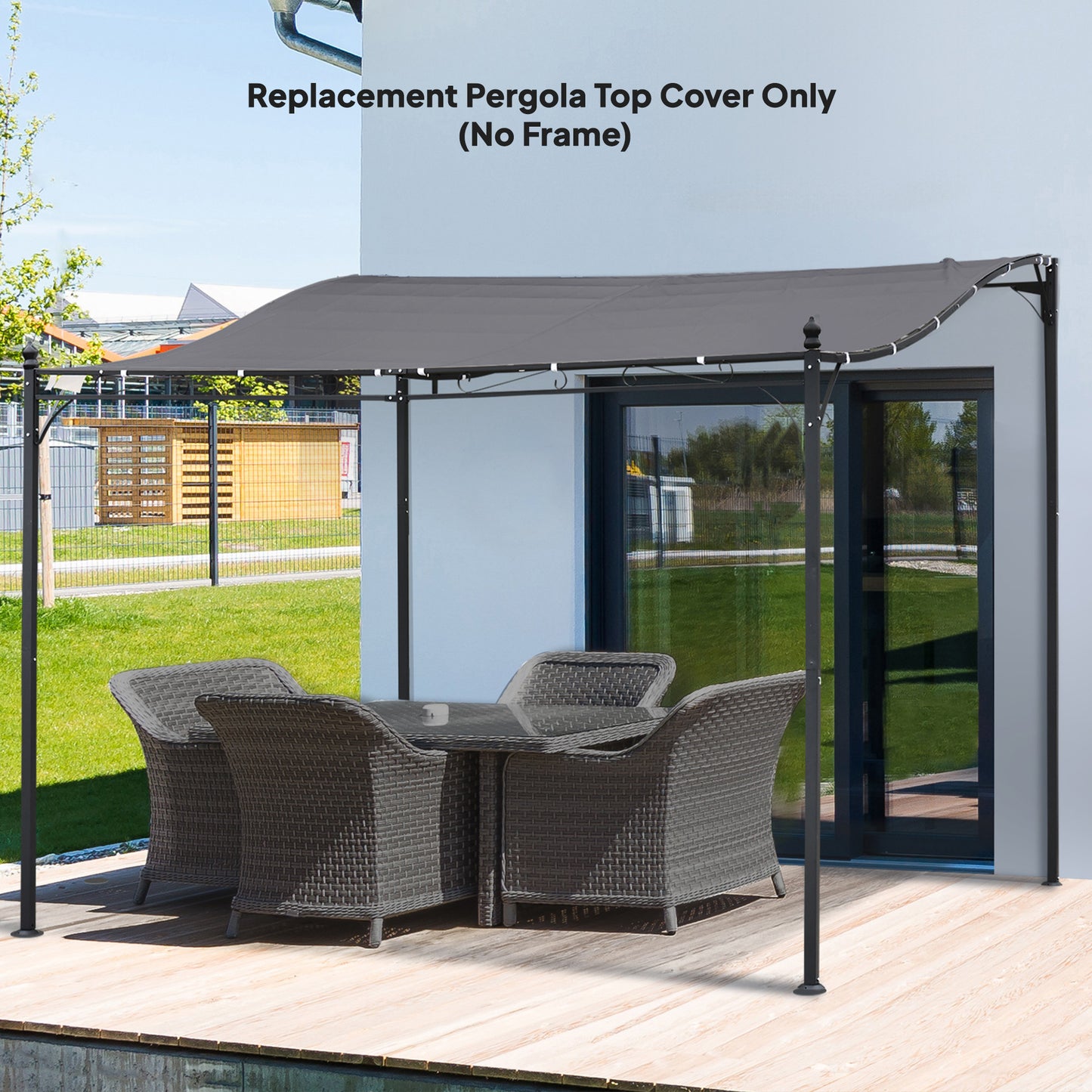 Pergola Canopy Replacement, Pergola Shade Cover for 10' x 10' Pergola ( 84C-038 Series), Dark Grey