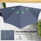 9.8ft Half Umbrella Semi Round Patio Parasol with Crank Handle, Top Vent for Garden, Balcony- NO BASE INCLUDED, Dark Blue