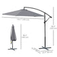 Φ10' Deluxe Patio Umbrella Outdoor Market Parasol Banana Hanging Offset Sunshade Crank Cross Base Grey