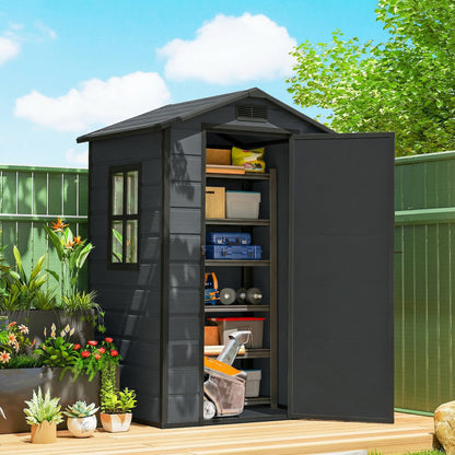 4' x 3' Plastic Garden Shed with Window & Vent