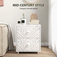Mid-Century Bedside Table, Nightstand with 2 Drawers, Side End Table for Bedroom, White