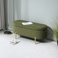 Upholstered Bedroom Bench, Channel Tufted Ottoman Bench with Thick Padding and Metal Legs, Dark Green