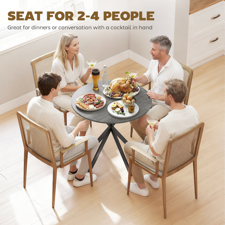 31.5" Round Industrial Dining Table