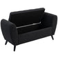 Upholstered Storage Bench with Arms, Modern Ottoman Bench for Bedroom, Entryway, and Living Room, Black