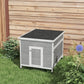 Duck Coop, Wooden Chicken House Rabbit Hutch with Openable Roof, Removable Floor, Double Doors, Ramp, Grey