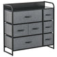 7-Bin Dresser Storage Tower Cabinet Organizer Unit, Easy Pull Fabric Bins with Metal Frame