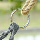 Patio Hammock Chair 2 Seat, Hanging Rope Hammock Swing Chair with Metal Frame and Cushion, Large Macrame Seat for Indoor and Outdoor 396 lbs Capacity, Dark Grey