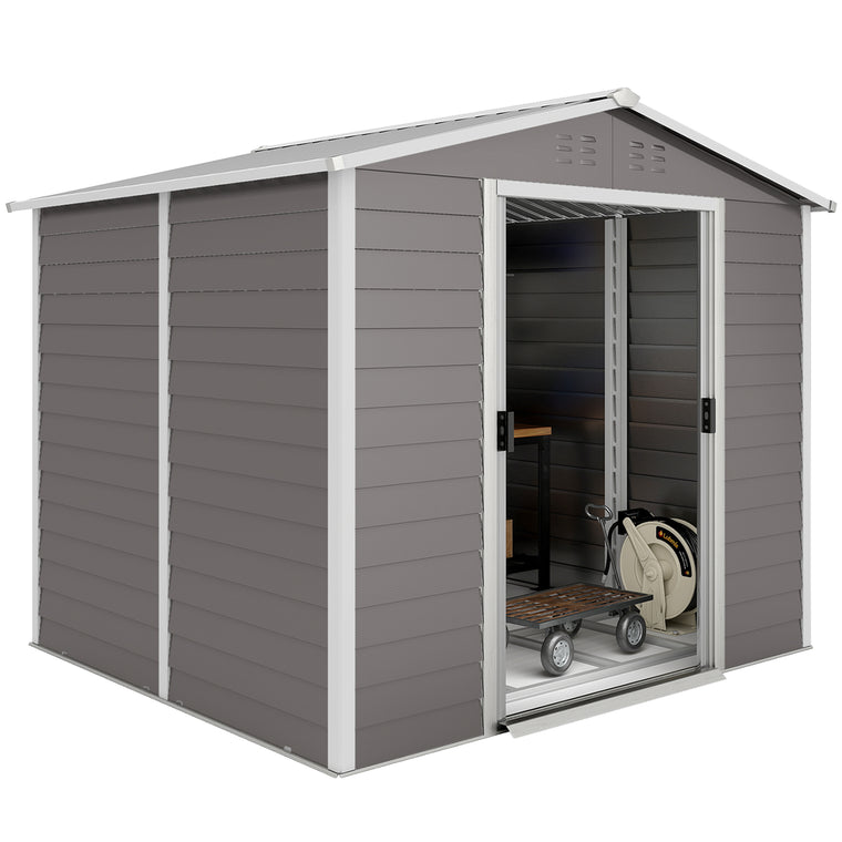 8' x 7' Garden Shed with Lockable Doors and Floor Frame
