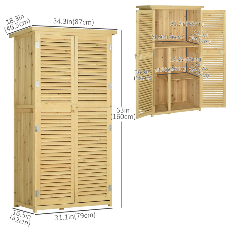 3' x 5' Wood Garden Shed with Asphalt Roof and Lock