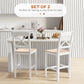 Counter Height Stools Set of 2, Farmhouse Bar Stools with Backs, Solid Wood Counter Stools for Kitchen Island