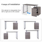 47" Computer Desk Writing Table Workstation with Multi-Use Reversible 3 Drawers Metal Frame Home Office Furniture, Dark Wood Grain