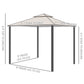 10' x 10' Double Tier Garden Gazebo Canopy Outdoor Sunshade Tent Water-Resistant Anti-UV Roof with Metal Frame and Mesh Sidewalls, Beige