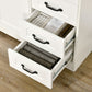 Modern Sideboard Buffet Cabinet with Drawers and Beadboard Door Cupboard Kitchen Storage Cabinet White