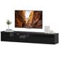 Wall Mounted TV Stand, Floating TV Cabinet with Storage, for TVs up to 70", High Gloss Effect, Black