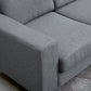 3 Seater Sofa, Linen Upholstered Cozy Padded Couch with Steel Leg, Backrest and Wide Armrest, for Living room, Bedroom, Dark Grey