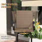 Outdoor Bar Stools Set of 2, 360° Swivel Bar Height Chairs, 26.8" x 29.5" x 48.4", Tan