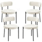 4 Pieces Kitchen Chairs, Modern Dining Chairs w/ Corduroy Upholstery and Steel Legs for Living Room, Beige