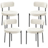 Set of 4 Corduroy Dining Chairs with Steel Legs