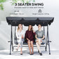 3-Seat Patio Swing Chair, Outdoor Canopy Swing Glider with Adjustable Shade, Grey