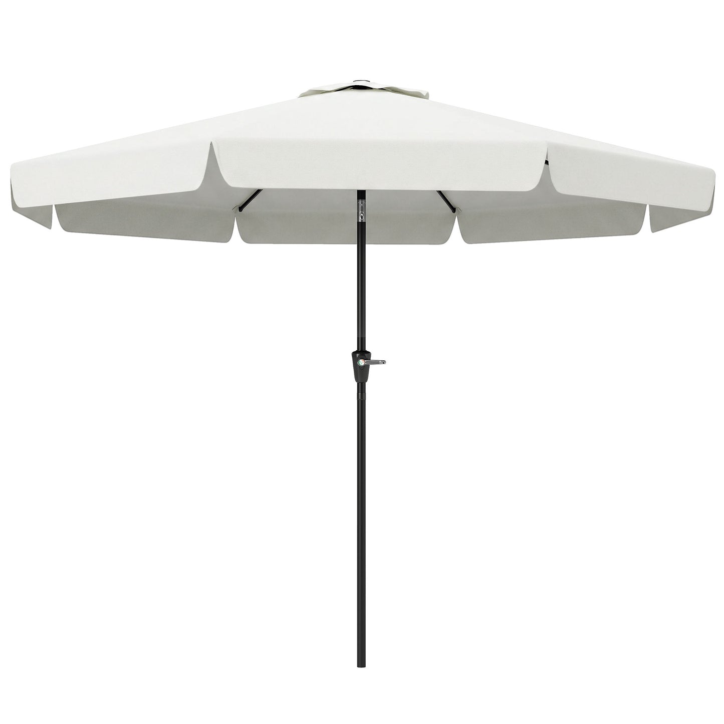8.5ft Cream White Round Market Table Umbrella with Tilt