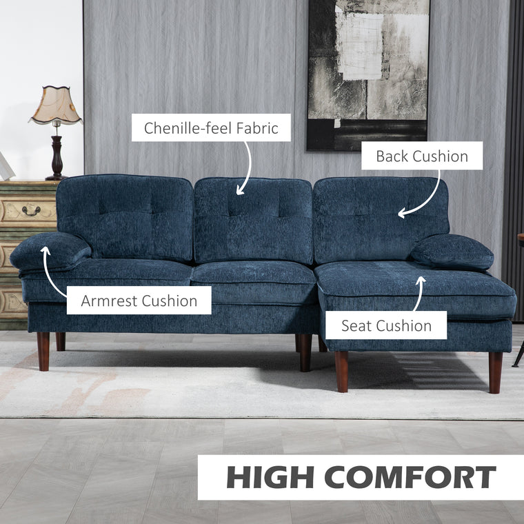 Tufted Corner Sofa with Right Chaise