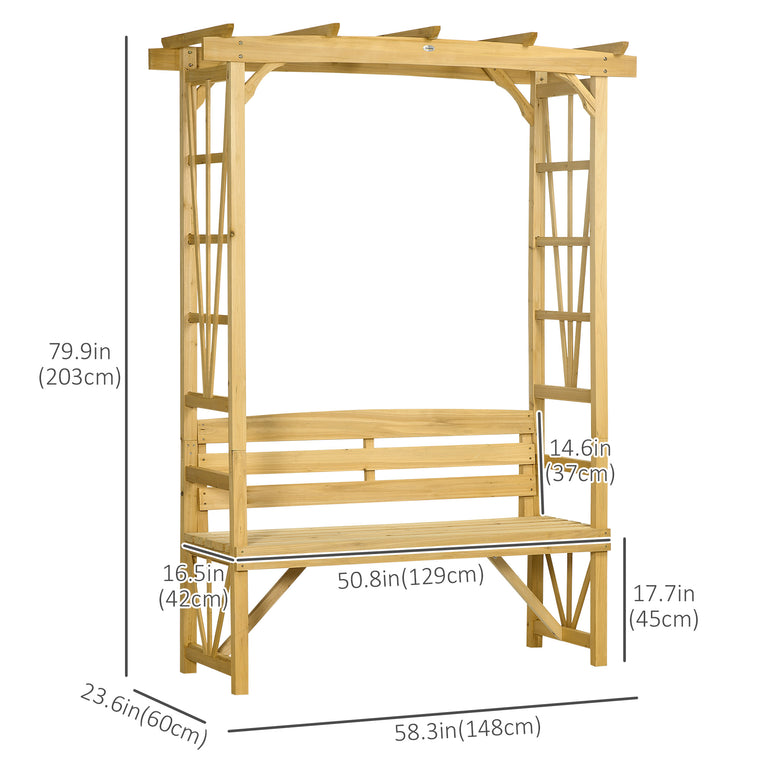 Light Brown Wooden Bench for Climbing Plants