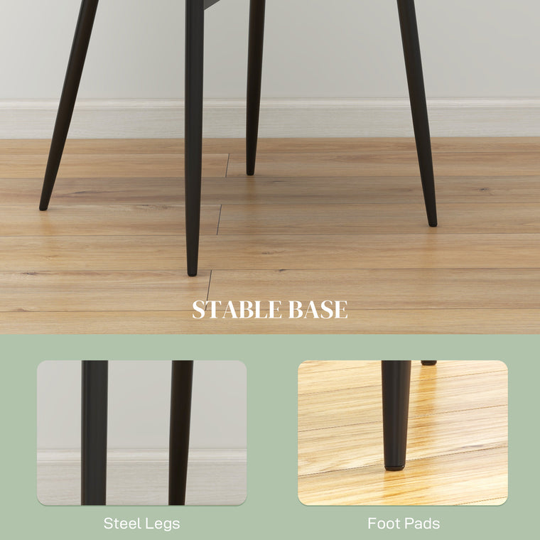 Tufted Dining Chairs Set of 2 with Steel Legs