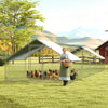 Metal Chicken Coop with Water- and UV-Protection Cover for Backyard Hen, Duck, Rabbit, 32.8' x 9.8' x 6.4'