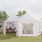 16' x 22' Wedding Event Party Tent High Peak Octagonal Outdoor Gazebo Canopy with Removable Walls, for Weddings, Parties, White