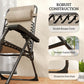 Zero Gravity Chair Set of 2, Folding Reclining Outdoor Lounge Chair with Cup Holder, Headrest, Light Brown