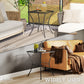 Square Garden Metal Bistro Table Outdoor Patio Coffee Side Desk 23.6" x 23.6" x 27.6" Black