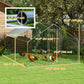 Metal Chicken Coop, 9.8 x 11.2 FT Walk-in Chicken Run with Cover, Lockable Door, Outdoor Poultry Cage for 10-15 Chickens
