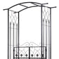 Outdoor Metal Trellis Garden Arch Arbor w/ Lucky Leaf Clover Gate for Ceremony Wedding Party Garden Lawn, Black
