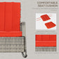 Outdoor Wicker Rocking Chair with Cushion, Patio PE Rattan Recliner Chair with Adjustable Footrest, Armrests, Red