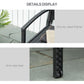 Rattan Wicker Loveseat Garden Bench Hand Woven Portable Backyard Black