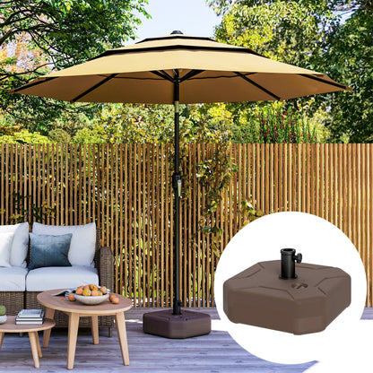17.7" x 17.7" x 9.8" Brown Square Umbrella Base