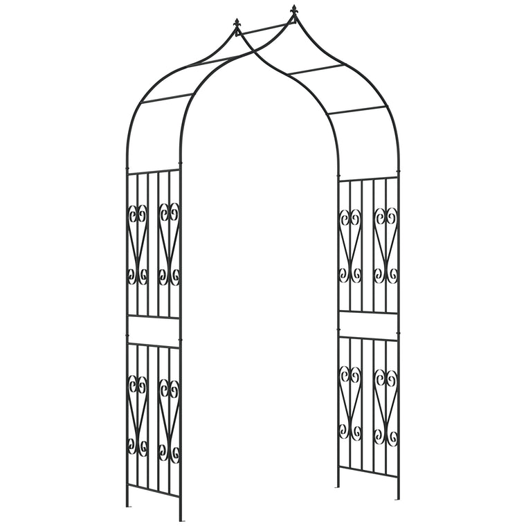 8.7FT Garden Arch Trellis with Scrollwork Design