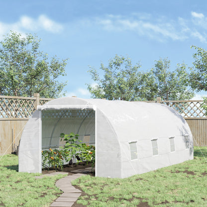 20' x 10' x 7' White Heavy Duty Tunnel Greenhouse