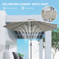 10' x 8' Round Market Umbrella, Patio Umbrella with Crank Handle and Tilt, Outdoor Parasol for Garden, Bench, Lawn, Light Grey